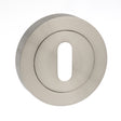 Millhouse Brass Key Escutcheons on Round Rose - Satin Nickel - Pair