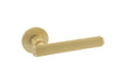 Millhouse Brass Stephenson Knurled Lever Door Handle on 5mm Slimline Round Rose - Satin Brass - Set