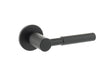 Millhouse Brass Mason Knurled Lever Door Handle on 5mm Slimline Round Rose - Matt Black - Set