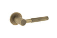 Millhouse Brass Mason Knurled Lever Door Handle on 5mm Slimline Round Rose - Yester Bronze - Set