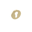 Millhouse Brass Euro Escutcheons on 5mm Slimline Round Rose - Polished Brass - Pair