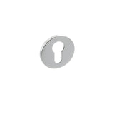 Millhouse Brass Euro Escutcheons on 5mm Slimline Round Rose - Polished Chrome - Pair