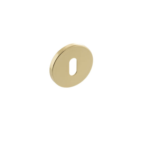 Millhouse Brass Key Escutcheons on 5mm Slimline Round Rose - Polished Brass - Pair