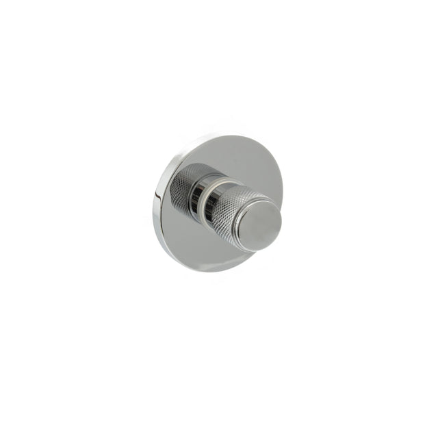Millhouse Brass Knurled WC Turn and Release on 5mm Slimline Round Rose - Polished Chrome - Each
