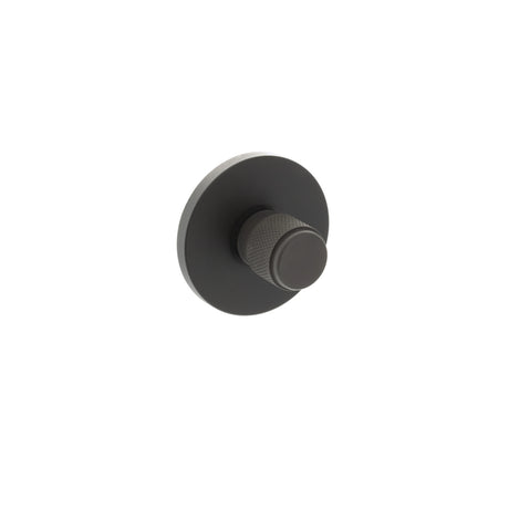 Millhouse Brass Knurled WC Turn and Release on 5mm Slimline Round Rose - Urban Dark Bronze - Each