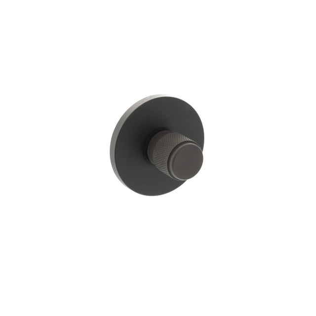 Millhouse Brass Knurled WC Turn and Release on 5mm Slimline Round Rose - Urban Dark Bronze - Each