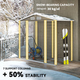 Outsunny 7 x 4ft Garden Shed, Easy to Assemble, Upgraded Galvanised Steel Frame with Foundation Kit, Double Doors with Lock, Outdoor Metal Shed with Vents and Gloves, Garden Storage Shed, Dark Grey