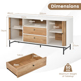Mid Century Modern Buffet Sideboard Coffee Bar Station-White