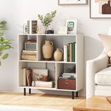 Open Shelf Bookcase with 4 Compartments for Living Room Bedroom-White