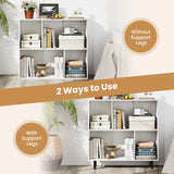 Open Shelf Bookcase with 4 Compartments for Living Room Bedroom-White