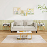 2-Tier Mid Century Modern Nightstand for Living Room Bedroom Set of 2-White