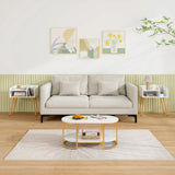 2-Tier Mid Century Modern Nightstand for Living Room Bedroom Set of 2-White