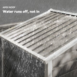 Outsunny 7 x 4ft Garden Shed, Easy to Assemble, Upgraded Galvanised Steel Frame with Foundation Kit, Double Doors with Lock, Outdoor Metal Shed with Vents and Gloves, Garden Storage Shed, Light Grey