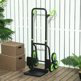 DURHAND Six-Wheel Folding  Sack Barrow Trolley - Black/Green