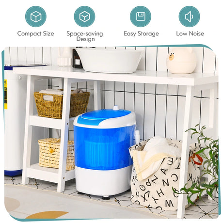 2 in 1 Mini Single Tub Washer Spin Dryer Semi-automatic