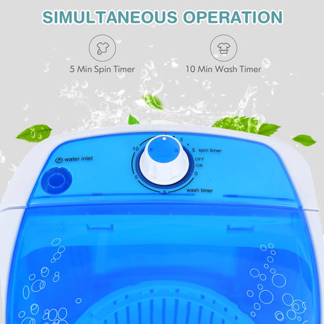 2 in 1 Mini Single Tub Washer Spin Dryer Semi-automatic