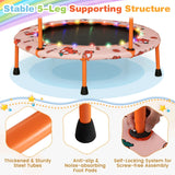 Mini Trampoline for Children with LED Lights and Safety Handle-Orange