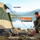 Outsunny Double Layer Instant Pop Up Tent with Rainfly, Portable Camping Shelter with Sewn-in Groundsheet and Carry Bag, Khaki