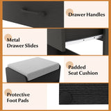 Vanity Set with 3-Color Lighting and Adjustable Brightness-Black