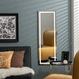 Mirror Jewellery Cabinet with Lights, 2 Keys and Large Capacity-White