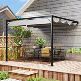 Outsunny 3 x 3 m Pergola, with Sliding Canopy - Grey