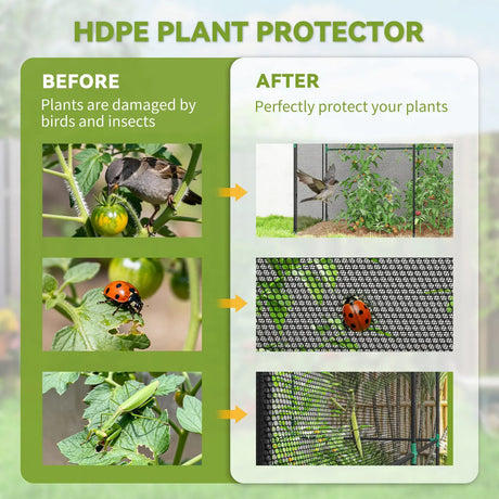 Outsunny Fruit Cage Bird Netting, Brassica Cage Plant Protection Tent with Zipped Door, Anti Bird, Insects, Small Animals, Black