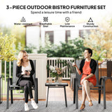 Outsunny Three-Piece Metal Frame Garden Seating Set - Grey