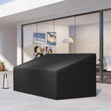 Outsunny 600D Oxford Cloth Garden Furniture Cover Waterproof, 3 Seater Sofa Protector for Patio, Outdoor, Black, 218 x 111 x 63-101 cm