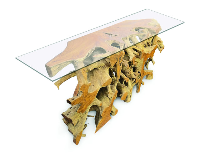 Root Console Table Large with glass 175cm x 55cm