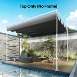 Outsunny Retractable Pergola Canopy Only, 3.92 x 3.5 m, UV30+ Replacement Canopy Cover for 4 x 3 m Pergola, Dark Grey