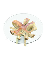 ROOT ROUND DINING TABLE SMALL, WITH 120CM ROUND GLASS