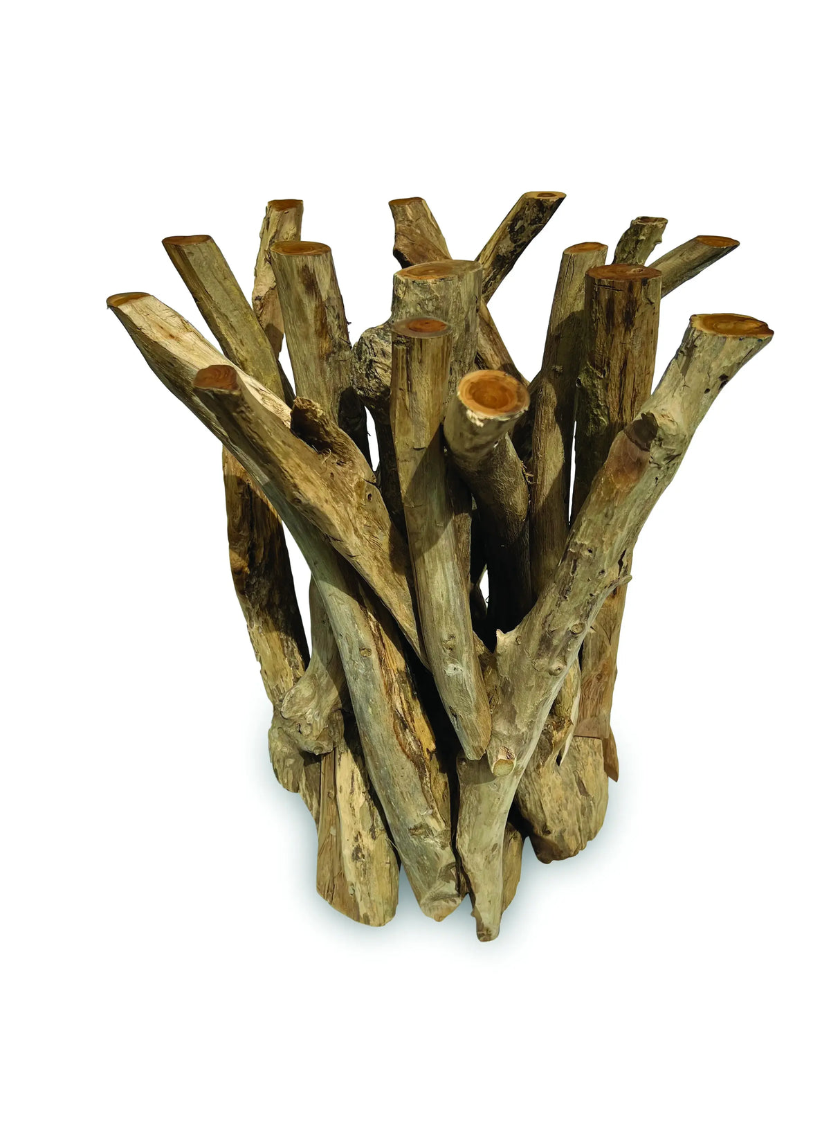 Root Driftwood Side Table With 60 cm Glass