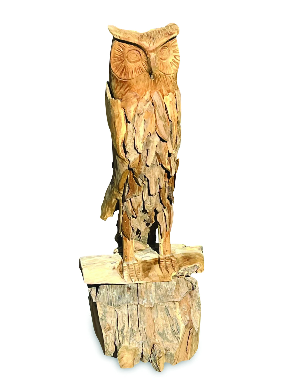 ROOT CARVED OWL 100CM