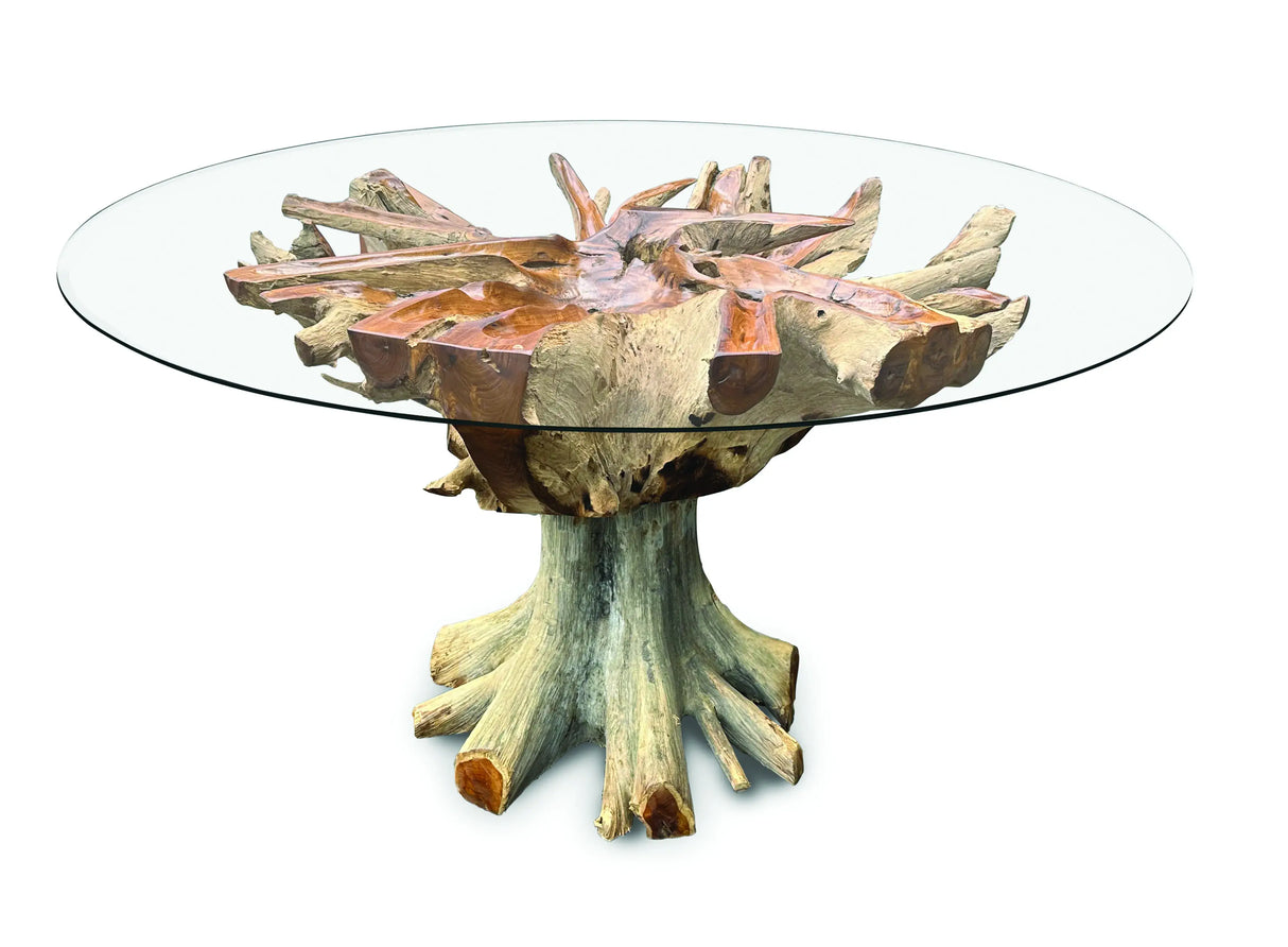 Lombok Round Dining table with  glass 150 cm