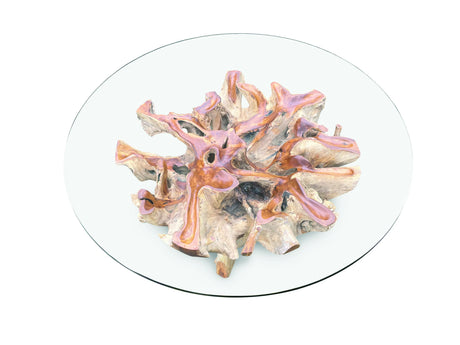 Lombok Round Dining table with  glass 150 cm