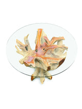 Lombok Round Dining table with glass 120 cm