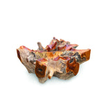 Root Square Lombok Coffee Table Small with 90x90 cm glass