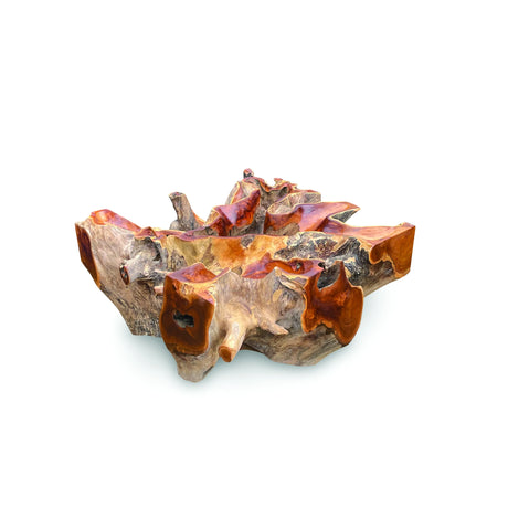 Root Square Lombok Coffee Table Small with 90x90 cm glass