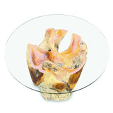 Root Round Lombok Coffee Table Extra Small with Dia. 70 cm glass