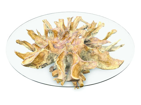 Lombok Round Dining Table With Glass 180 cm