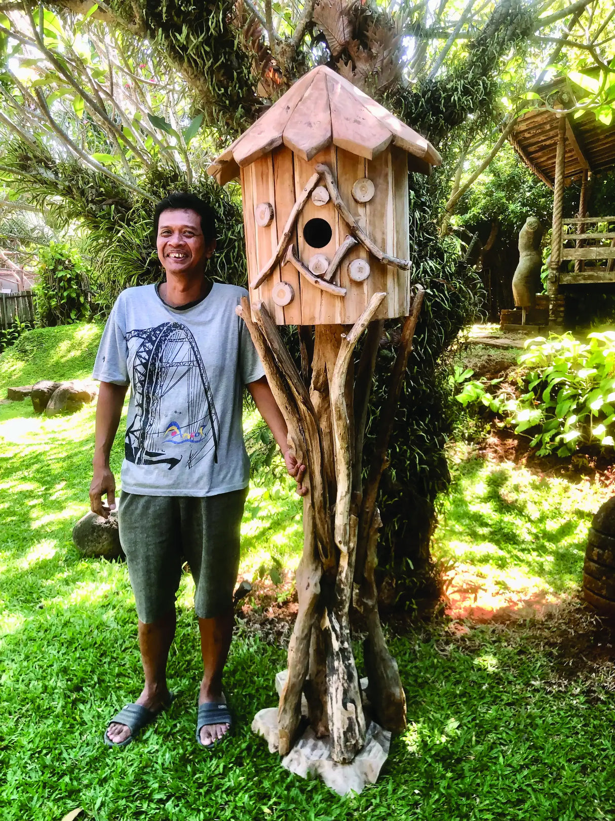 Giant Java Bird House On Stand 200cm