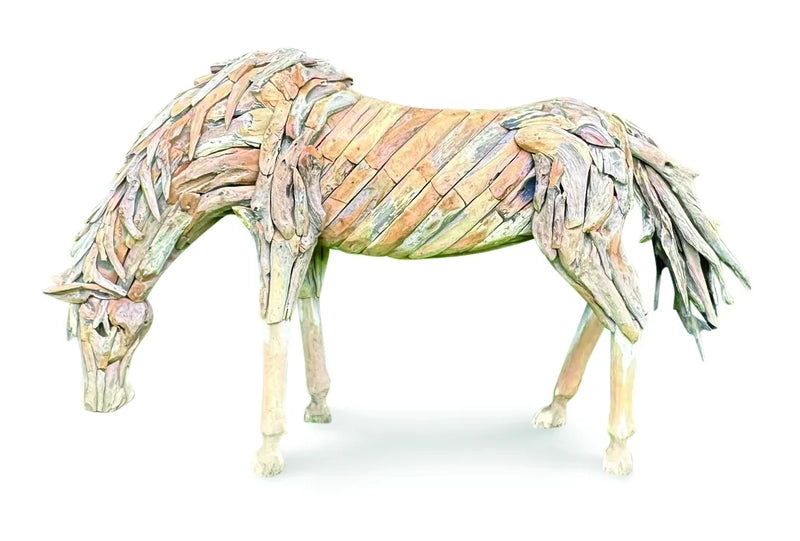 Teak Root Grazing Horse