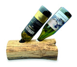 Teak Log Table Wine Holder 2 Bottles
