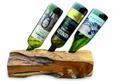 Teak Log Table Wine Holder 3 Bottles