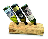 Teak Log Table Wine Holder 3 Bottles