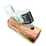 Teak Log Table Wine Holder 3 Bottles