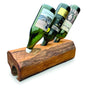 Teak Log Table Wine Holder 3 Bottles