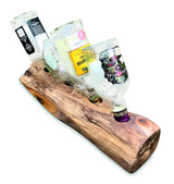 Teak Log Table Wine Holder 4 Bottles