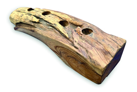 Teak Log Table Wine Holder 4 Bottles