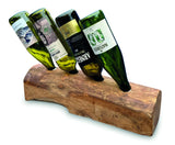 Teak Log Table Wine Holder 4 Bottles